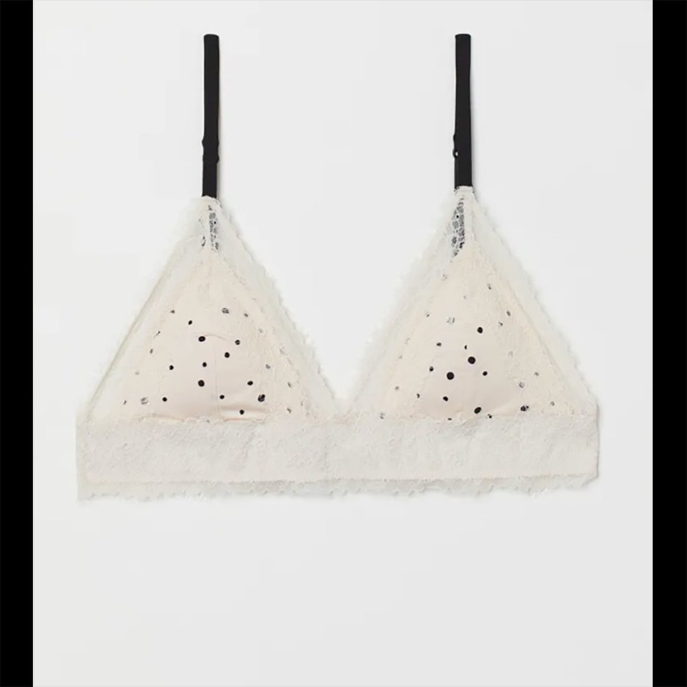 NWT H&M polka dot bralette removable padding Medium